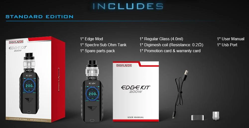 Digiflavor Edge 200W Kit mit Spectre Sub Ohm Verdampfer - Image 11