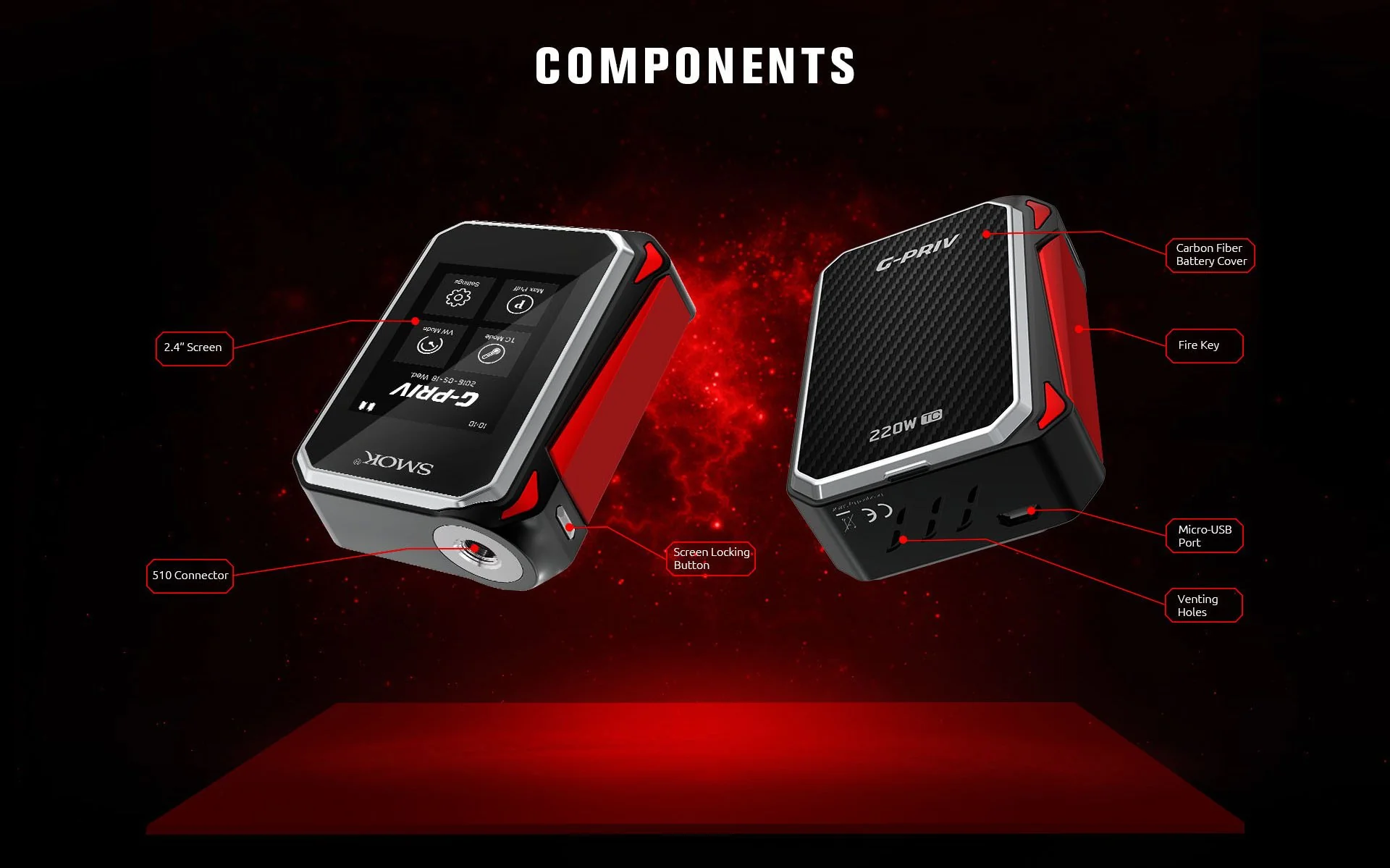 SMOK G - PRIV 220w Touch Display Starterkit Starterset mit TFV8 Big Baby - 5,0 ml - Image 11