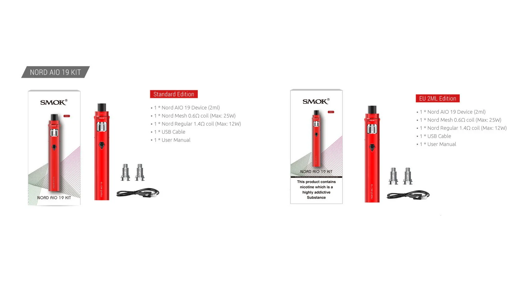 SMOK Nord AIO 19 Starterset - 1300mAh & 2ml - Image 13