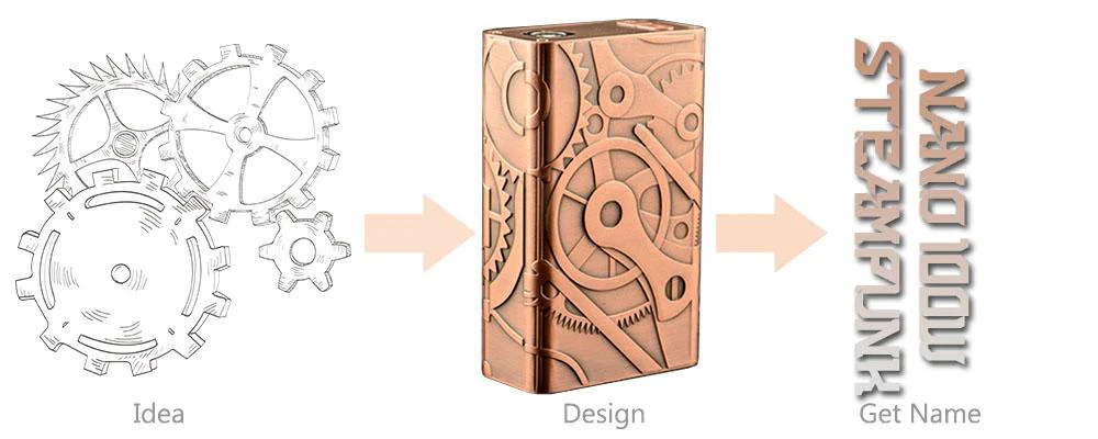 Teslacigs Nano 100W TC Steampunk Akku Mod Akkuträger - 4500mAh - Image 3