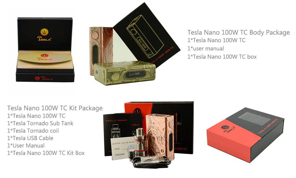 Teslacigs Nano 100W TC Steampunk Akku Mod Akkuträger - 4500mAh - Image 7